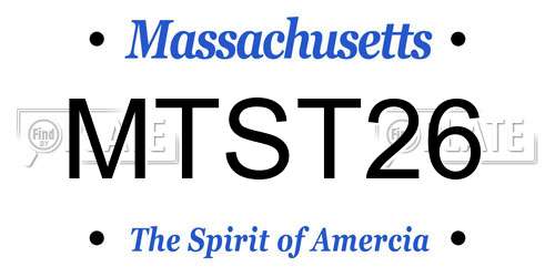 MTST26 Massachusetts License Plate