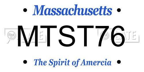 MTST76 Massachusetts License Plate