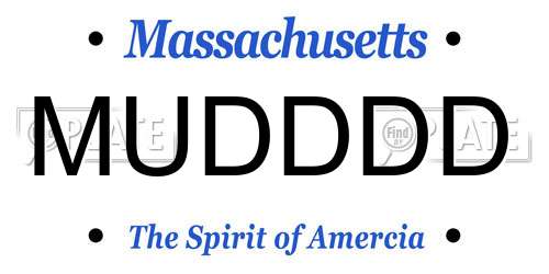 MUDDDD Massachusetts License Plate