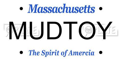 MUDTOY Massachusetts License Plate