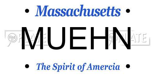 MUEHN Massachusetts License Plate