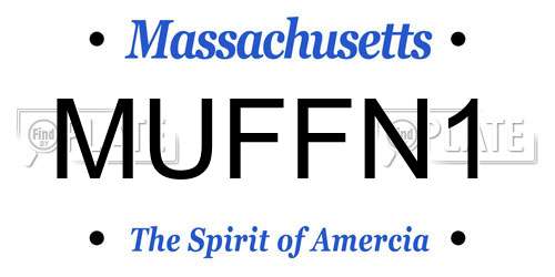 MUFFN1 Massachusetts License Plate