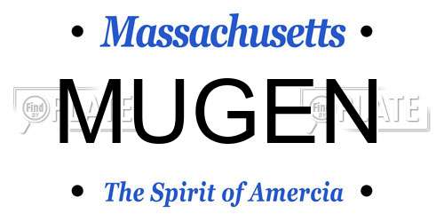 MUGEN Massachusetts License Plate