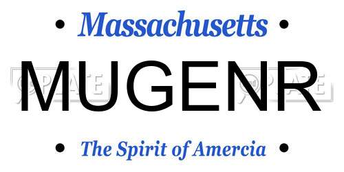 MUGENR Massachusetts License Plate