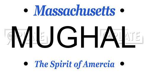 MUGHAL Massachusetts License Plate