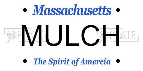 MULCH Massachusetts License Plate