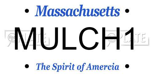 MULCH1 Massachusetts License Plate