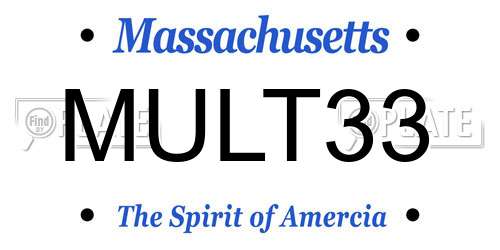 MULT33 Massachusetts License Plate