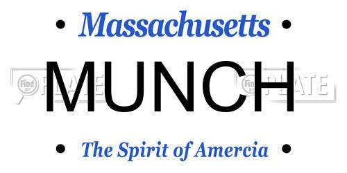 MUNCH Massachusetts License Plate