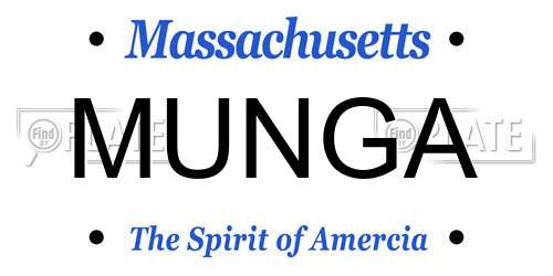 MUNGA Massachusetts License Plate