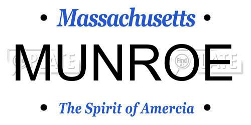 MUNROE Massachusetts License Plate