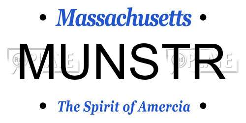 MUNSTR Massachusetts License Plate