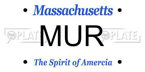 MUR Massachusetts License Plate