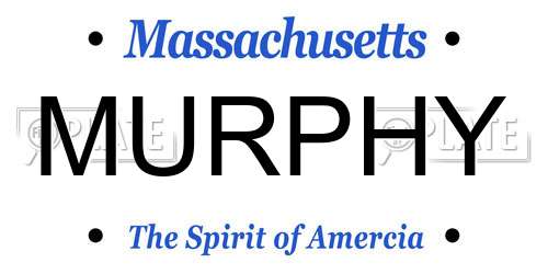 MURPHY Massachusetts License Plate