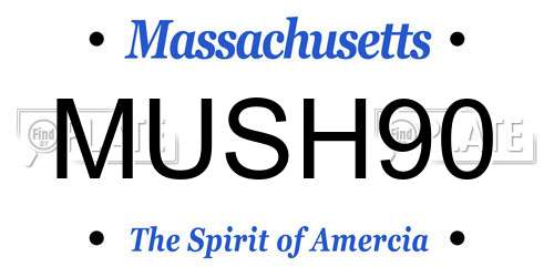 MUSH90 Massachusetts License Plate