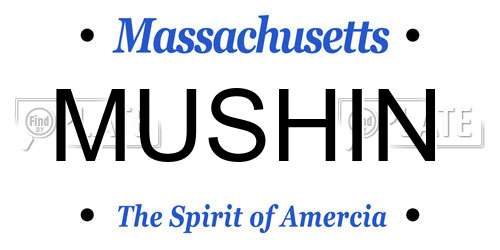 MUSHIN Massachusetts License Plate
