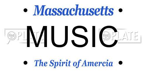 MUSIC Massachusetts License Plate