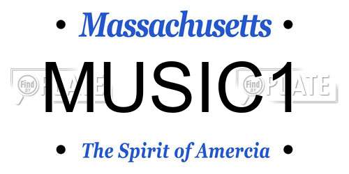 MUSIC1 Massachusetts License Plate
