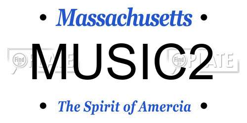 MUSIC2 Massachusetts License Plate