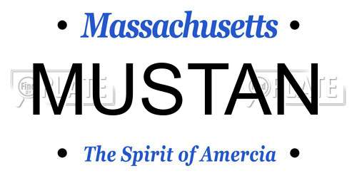 MUSTAN Massachusetts License Plate