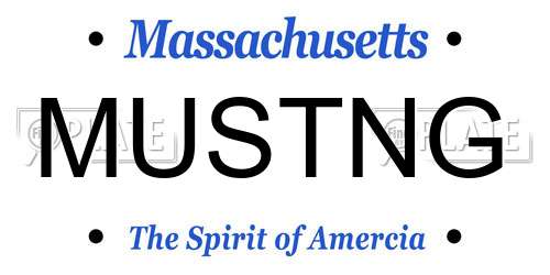 MUSTNG Massachusetts License Plate