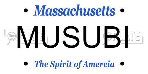 MUSUBI Massachusetts License Plate