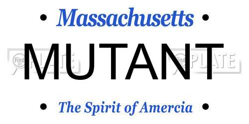 MUTANT Massachusetts License Plate