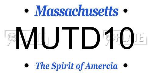 MUTD10 Massachusetts License Plate