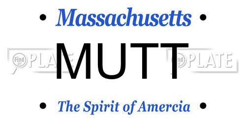 MUTT Massachusetts License Plate