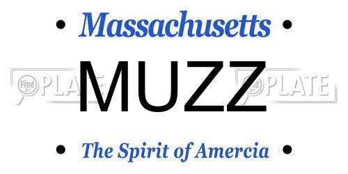 MUZZ Massachusetts License Plate