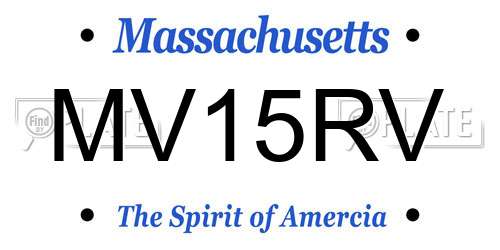 MV15RV Massachusetts License Plate