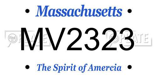 MV2323 Massachusetts License Plate