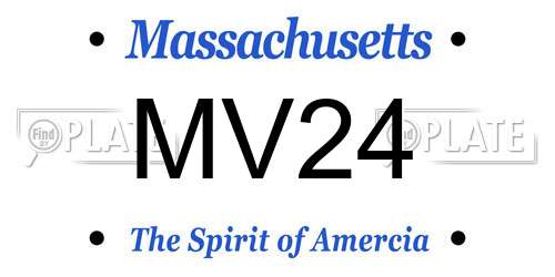 MV24 Massachusetts License Plate