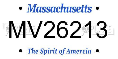 MV26213 Massachusetts License Plate