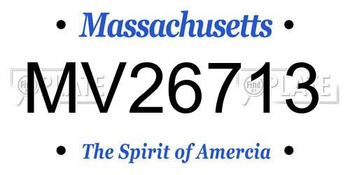 MV26713 Massachusetts License Plate