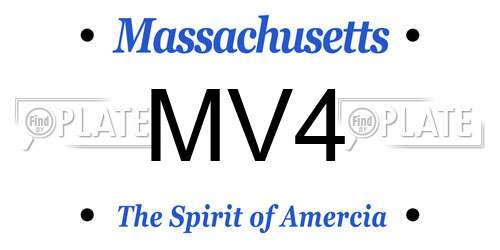 MV4 Massachusetts License Plate
