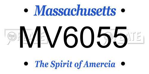 MV6055 Massachusetts License Plate