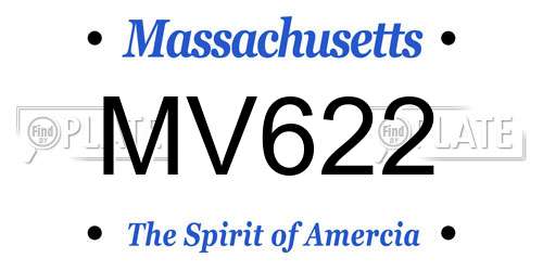MV622 Massachusetts License Plate