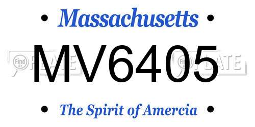 MV6405 Massachusetts License Plate