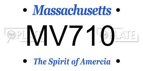 MV710 Massachusetts License Plate