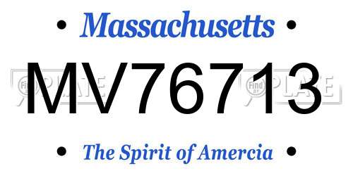 MV76713 Massachusetts License Plate