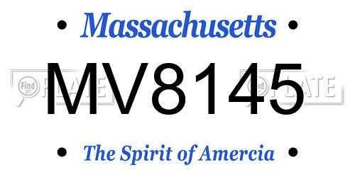 MV8145 Massachusetts License Plate