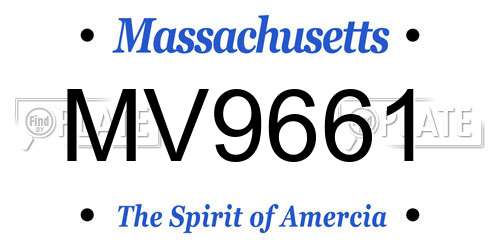 MV9661 Massachusetts License Plate