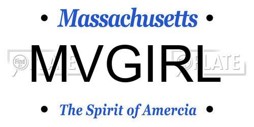 MVGIRL Massachusetts License Plate