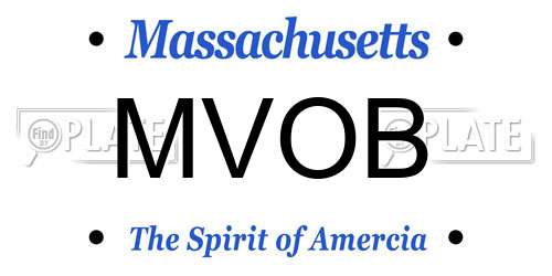 MVOB Massachusetts License Plate
