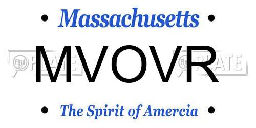 MVOVR Massachusetts License Plate