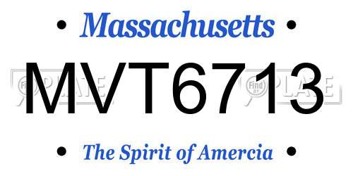 MVT6713 Massachusetts License Plate