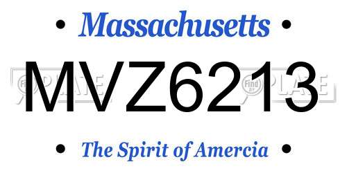MVZ6213 Massachusetts License Plate