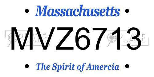 MVZ6713 Massachusetts License Plate