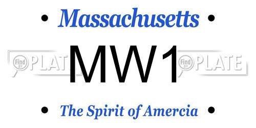 MW1 Massachusetts License Plate